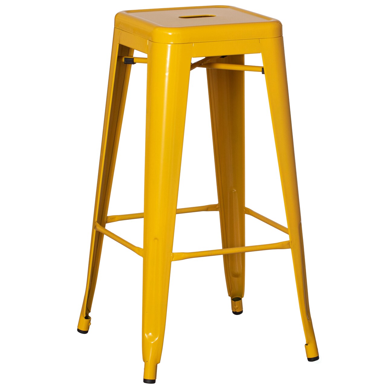 Basicwise 30-inch Backless Metal Bar Stool Stackable Heavy-Duty Counter-Height Chair for Home Bars Patios Kitchen Islands Cafes Restaurants Bistros and Dining Areas for Indoor & Outdoor Use